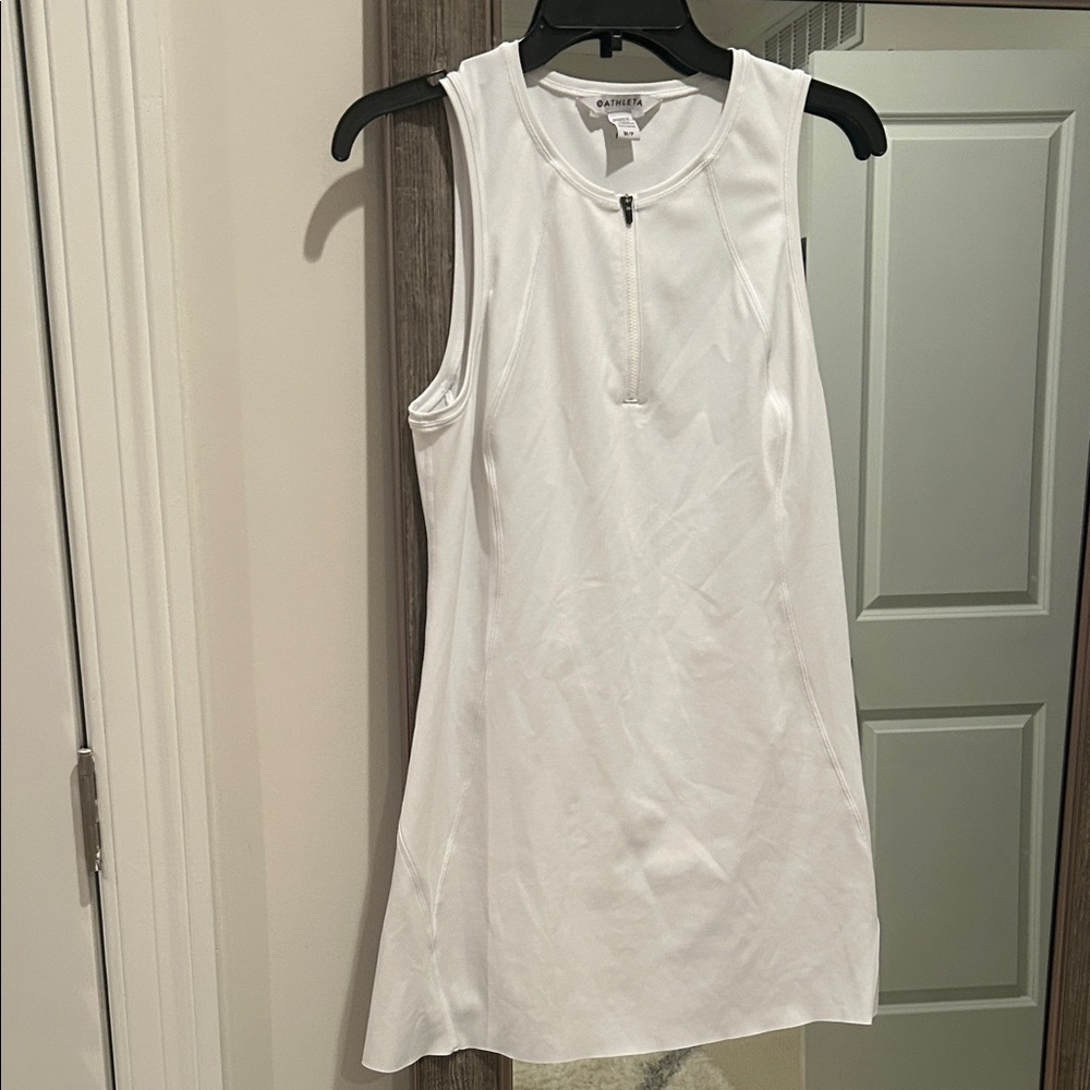 Athleta White Zip-Front Dress